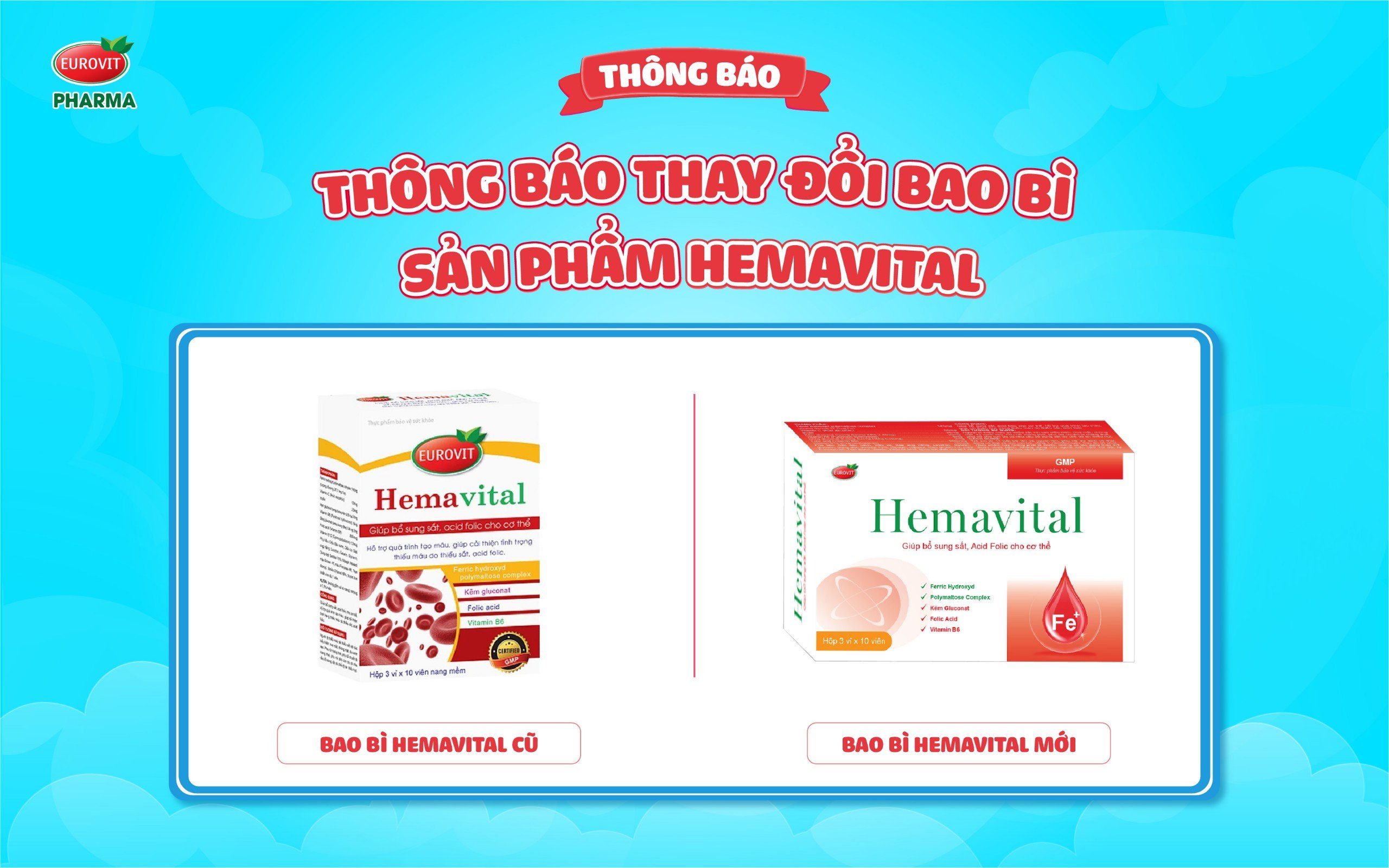 Thay đổi bao bì Hemavital