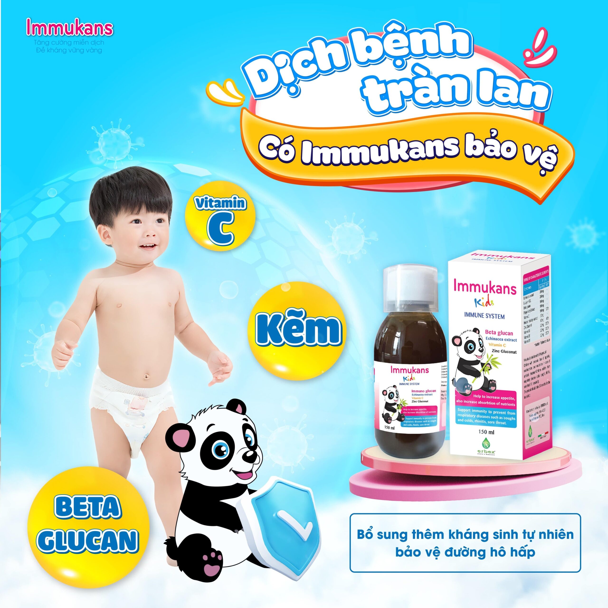 Immukans bảo vệ trẻ trước dịch bệnh