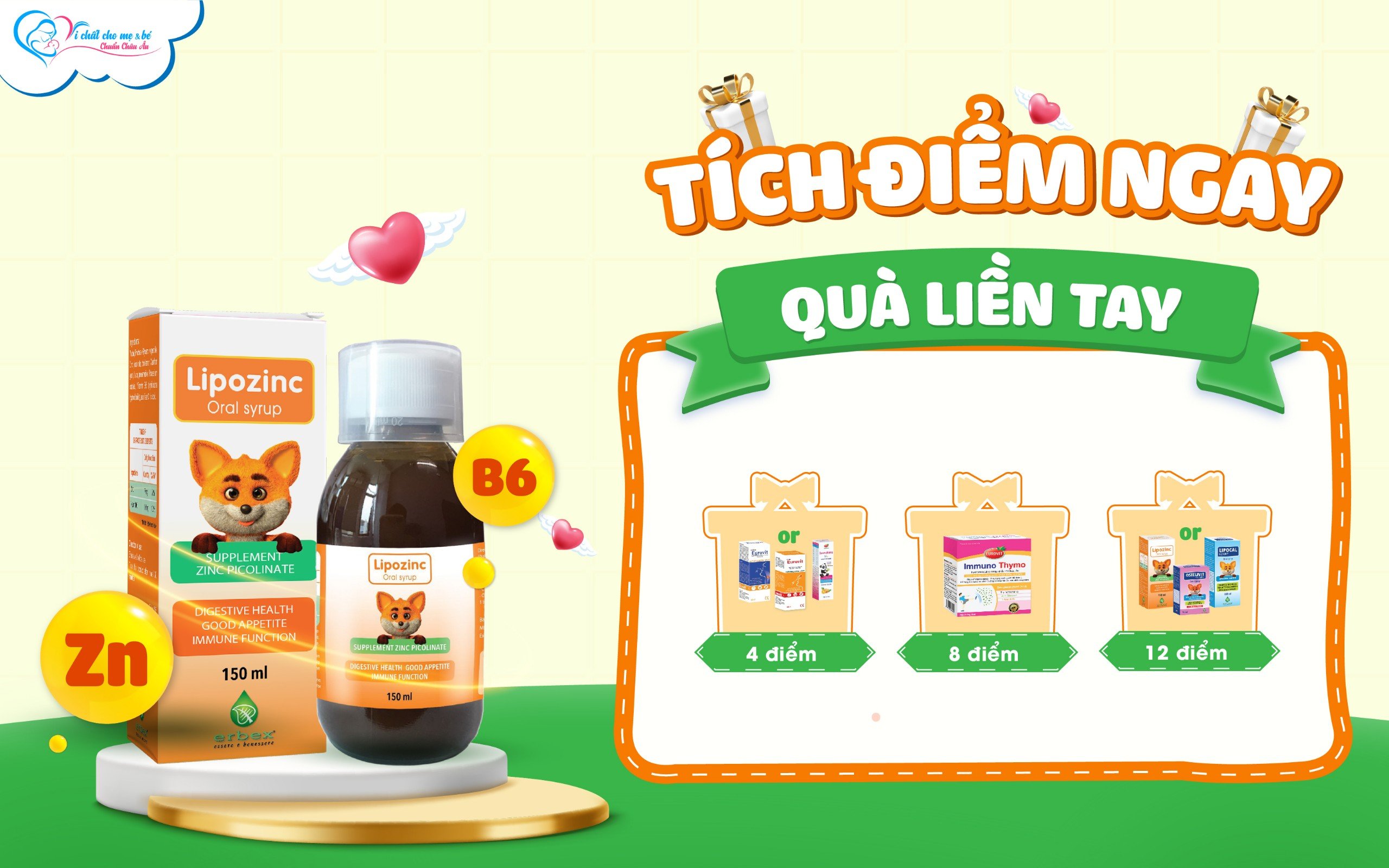 tích điểm kẽm Lipozinc