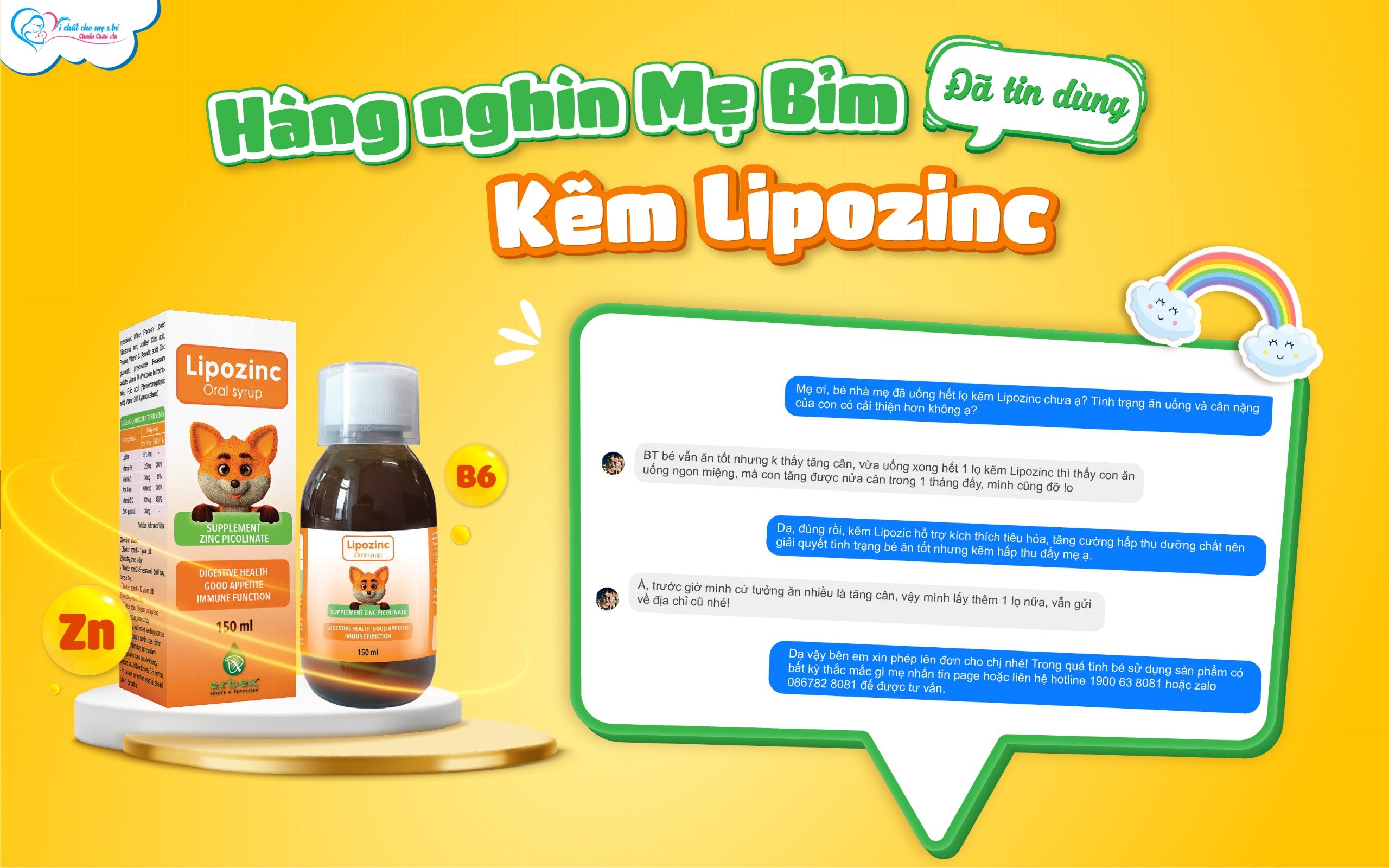 công dụng của kẽm Lipozinc